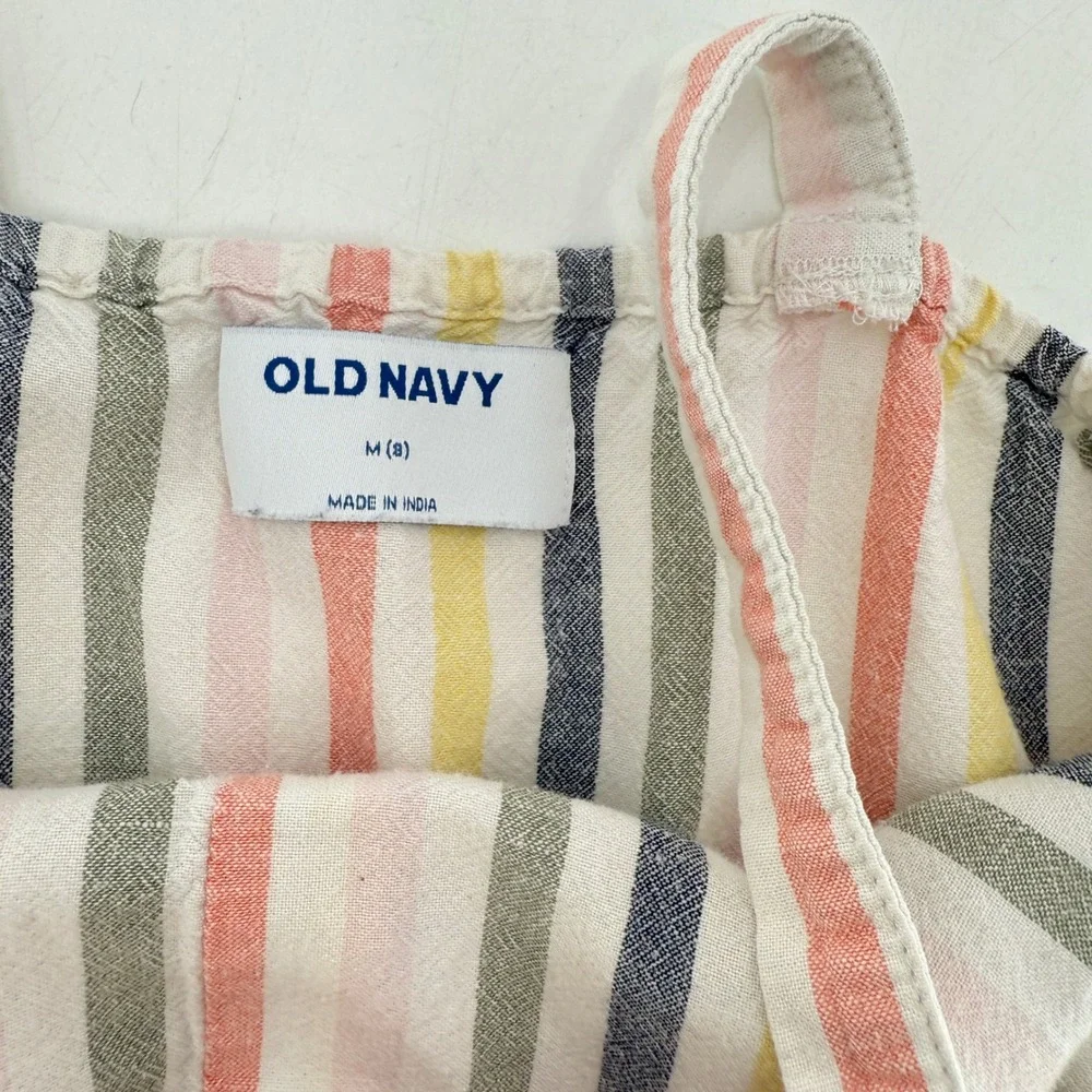 Old Navy Kids‎ Girls Striped Tie Front Romper Jumpsuit Size 8